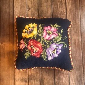 Floral Needlepoint Pillow